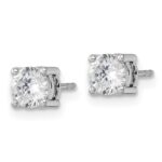 14k White Gold 1 carat Lab Grown Diamond VS/SI+ G+ Complete Stud Post Earrings - Image 2