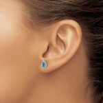 14k White Gold 1/5 carat Lab Grown Diamond VS/SI+ G+ and Blue Topaz December Birthstone Post Earrings - Image 3