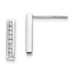 14k White Gold 1/6 carat Lab Grown Diamond VS/SI+ G+ Complete Vertical Bar Post Earrings