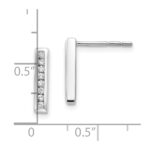 14k White Gold 1/6 carat Lab Grown Diamond VS/SI+ G+ Complete Vertical Bar Post Earrings - Image 4
