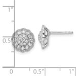 14k White Gold 1/2 carat Lab Grown Diamond VS/SI+ G+ Complete Halo Post Earrings - Image 4