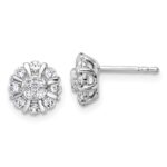 14k White Gold 1/2 carat Lab Grown Diamond VS/SI+ G+ Complete Halo Post Earrings