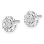 14k White Gold 1/2 carat Lab Grown Diamond VS/SI+ G+ Complete Halo Post Earrings - Image 2