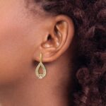 14k 1 carat Lab Grown Diamond VS/SI+ G+ Teardrop Post Dangle Earrings - Image 3