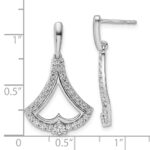 14k White Gold 1 carat Lab Grown Diamond VS/SI+ G+ Post Dangle Earrings - Image 4