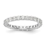 14k White Gold 1 1/2 carat Lab Grown Diamond VS/SI+ G+ Complete Size 4 Shared Prong Eternity Band
