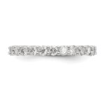 14k White Gold 1 1/2 carat Lab Grown Diamond VS/SI+ G+ Complete Size 4 Shared Prong Eternity Band - Image 5