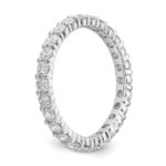 14k White Gold 1 1/2 carat Lab Grown Diamond VS/SI+ G+ Complete Size 4 Shared Prong Eternity Band - Image 6