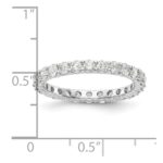 14k White Gold 1 1/2 carat Lab Grown Diamond VS/SI+ G+ Complete Size 4 Shared Prong Eternity Band - Image 3