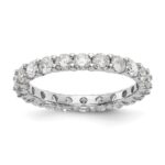14k White Gold 2 carat Lab Grown Diamond VS/SI+ G+ Complete Size 5.5 Shared Prong Eternity Band