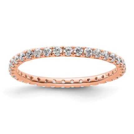 True Origin 14K Rose Gold 1/2 carat Lab Grown Diamond VS+ F+ Size 6 Complete Eternity Band