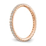 14k Rose Gold 1/2 carat Lab Grown Diamond VS/SI+ G+ Complete Size 8 Shared Prong Eternity Band - Image 6
