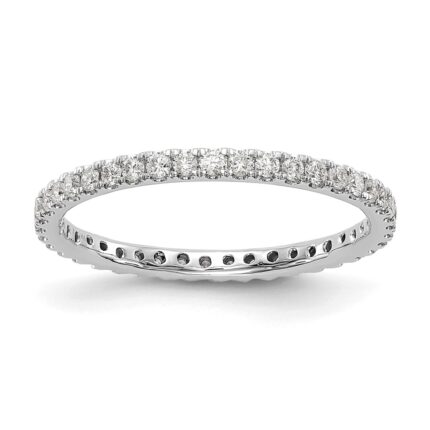 14k White Gold 1/2 carat Lab Grown Diamond VS/SI+ G+ Complete Size 6.5 Shared Prong Eternity Band