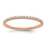 True Origin 14K Rose Gold 1/2 carat Lab Grown Diamond VS+ F+ Size 8.5 Complete Eternity Band