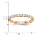 14k Rose Gold 1 carat Lab Grown Diamond VS/SI+ G+ Complete Size 5.5 Shared Prong Eternity Band - Image 3