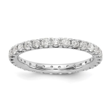 14k White Gold 1 carat Lab Grown Diamond VS/SI+ G+ Complete Size 4 Shared Prong Eternity Band