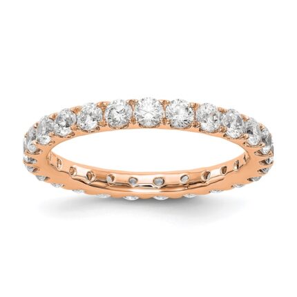14k Rose Gold 1 1/2 carat Lab Grown Diamond VS/SI+ G+ Complete Size 4.5 Shared Prong Eternity Band