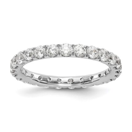 14k White Gold 1 1/2 carat Lab Grown Diamond VS/SI+ G+ Complete Size 7.5 Shared Prong Eternity Band