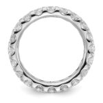 14k White Gold 3 carat Lab Grown Diamond VS/SI+ G+ Complete Size 5 Shared Prong Eternity Band - Image 2