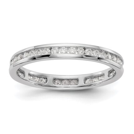 14k White Gold 1/2 carat Lab Grown Diamond VS/SI+ G+ Complete Channel Set Size 6 Eternity Band
