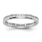 14k White Gold 1/2 carat Lab Grown Diamond VS/SI+ G+ Complete Channel Set Size 8 Eternity Band