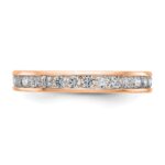 14k Rose Gold 1 carat Lab Grown Diamond VS/SI+ G+ Complete Channel Set Size 7 Eternity Band - Image 4