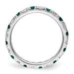 14k White Gold 3/8 carat Lab Grown Diamond VS/SI+ G+ and Lab Created Alexandrite Size 5 Eternity Band - Image 2