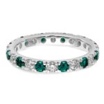 14k White Gold 3/4 carat Lab Grown Diamond VS/SI+ G+ and Lab Created Alexandrite Size 7 Eternity Band - Image 4