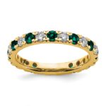14k 3/4 carat Lab Grown Diamond VS/SI+ G+ and Lab Created Alexandrite Size 7 Eternity Band