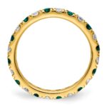 14k 7/8 carat Lab Grown Diamond VS/SI+ G+ and Lab Created Alexandrite Size 8.5 Eternity Band - Image 2