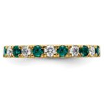 14k 3/4 carat Lab Grown Diamond VS/SI+ G+ and Lab Created Alexandrite Size 5.5 Eternity Band - Image 3