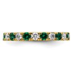 14k 3/4 carat Lab Grown Diamond VS/SI+ G+ and Lab Created Emerald Size 7 Eternity Band - Image 3