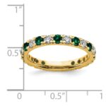 14k 7/8 carat Lab Grown Diamond VS/SI+ G+ and Lab Created Emerald Size 8.5 Eternity Band - Image 6