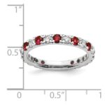14k White Gold 3/4 carat Lab Grown Diamond VS/SI+ G+ and Lab Created Ruby Size 6.5 Eternity Band - Image 6