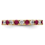 14k 3/4 carat Lab Grown Diamond VS/SI+ G+ and Lab Created Ruby Size 6.5 Eternity Band - Image 3