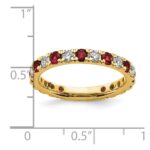 14k 3/4 carat Lab Grown Diamond VS/SI+ G+ and Lab Created Ruby Size 7.5 Eternity Band - Image 6