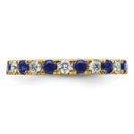 14k 3/4 carat Lab Grown Diamond VS/SI+ G+ and Lab Created Blue Sapphire Size 6.5 Eternity Band - Image 3