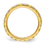 14k 3/8 carat Lab Grown Diamond VS/SI+ G+ and Lab Created Yellow Sapphire Size 5 Eternity Band - Image 2