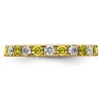 14k 7/8 carat Lab Grown Diamond VS/SI+ G+ and Lab Created Yellow Sapphire Size 9 Eternity Band - Image 3