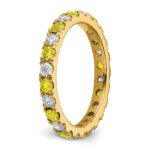 14k 7/8 carat Lab Grown Diamond VS/SI+ G+ and Lab Created Yellow Sapphire Size 8 Eternity Band - Image 5