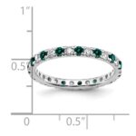 14k White Gold 1/2 carat Lab Grown Diamond VS/SI+ G+ and Lab Created Alexandrite Size 7 Eternity Band - Image 5