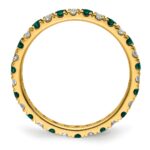 14k 1/2 carat Lab Grown Diamond VS/SI+ G+ and Lab Created Alexandrite Size 7.5 Eternity Band - Image 2