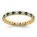 14k 1/2 carat Lab Grown Diamond VS/SI+ G+ and Lab Created Alexandrite Size 8.5 Eternity Band