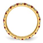 14k 3/8 carat Lab Grown Diamond VS/SI+ G+ and Lab Created Ruby Size 4.5 Eternity Band - Image 2