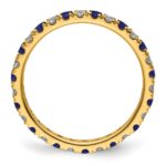 14k 3/8 carat Lab Grown Diamond VS/SI+ G+ and Lab Created Blue Sapphire Size 5 Eternity Band - Image 2