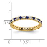 14k 1/2 carat Lab Grown Diamond VS/SI+ G+ and Lab Created Blue Sapphire Size 7.5 Eternity Band - Image 5