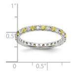 14k White Gold 1/2 carat Lab Grown Diamond VS/SI+ G+ and Lab Created Yellow Sapphire Size 8 Eternity Band - Image 5