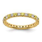 14k 1/2 carat Lab Grown Diamond VS/SI+ G+ and Lab Created Yellow Sapphire Size 7 Eternity Band
