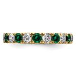 14k 1 1/5 carat Lab Grown Diamond VS/SI+ G+ and Lab Created Emerald Size 9 Eternity Band - Image 3