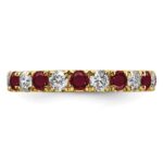 14k 1 1/5 carat Lab Grown Diamond VS/SI+ G+ and Lab Created Ruby Size 7 Eternity Band - Image 3